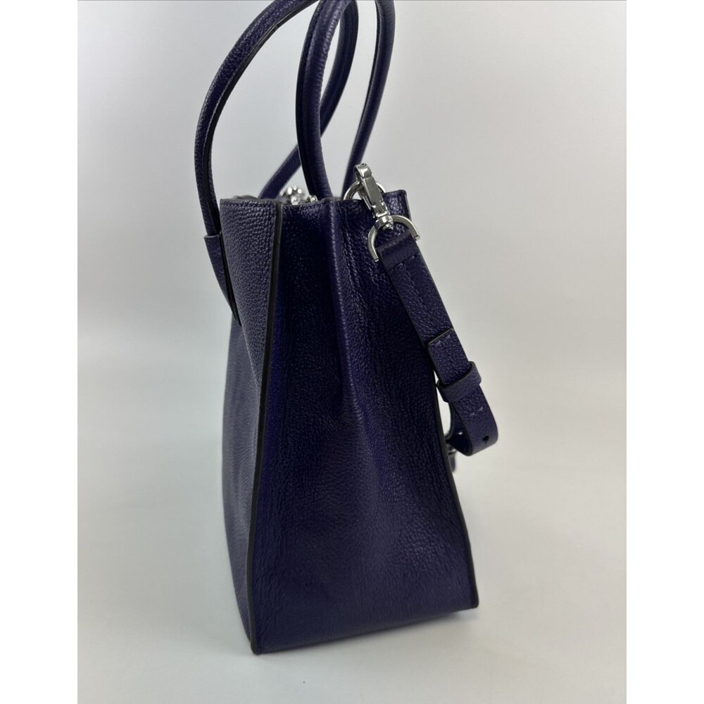 Michael Kors Mercer Stud and Grommet Large Convertible Leather Tote Purple Key - Picture 6 of 15